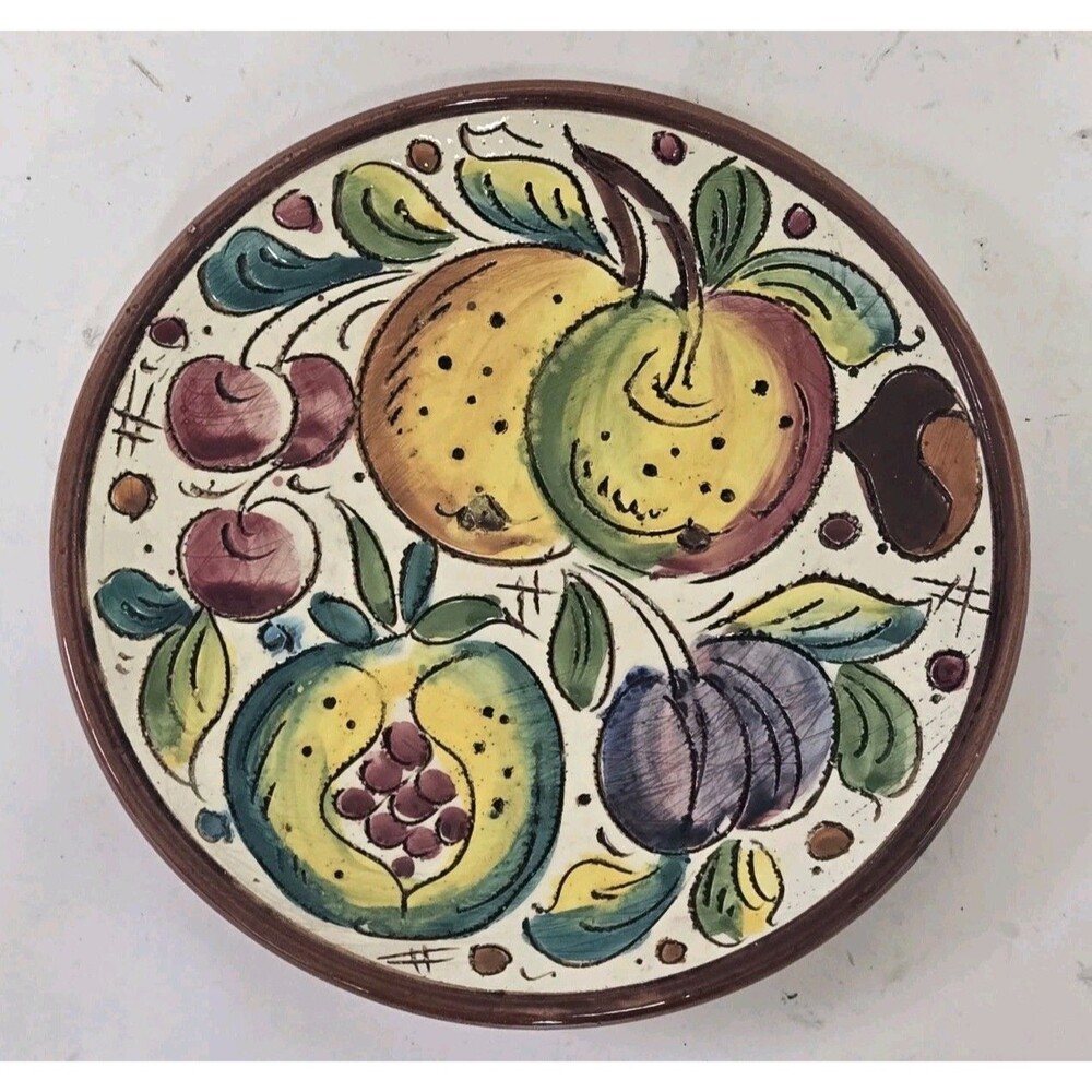 Dipinto A Mano Deruta Plate Italian Wall Decorative Art Hand Painted Floral 8"